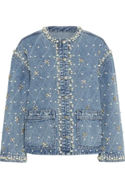 Culture naisten farkkutakki, CUALYS DENIM JACKET Light Blue Wash