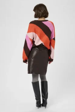 Culture Naisten Hame, CUBERTA LEATHER SKIRT Coffee Bean