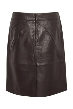 Culture Naisten Hame, CUBERTA LEATHER SKIRT Coffee Bean
