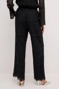 Culture Naisten Housut, CUIMA LACE PANTS Black