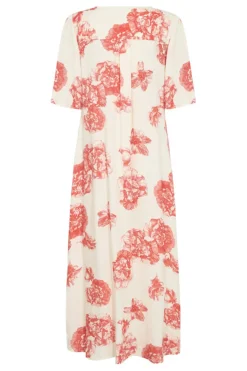 Culture naisten mekko, CUALEXA LONG DRESS White/Redflower