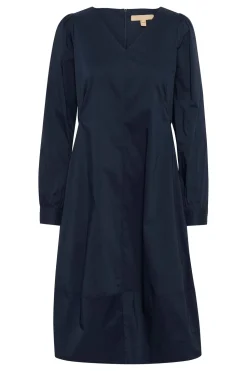 Culture Naisten Mekko, CUANTOINETT V-NECK DRESS Blue Iris