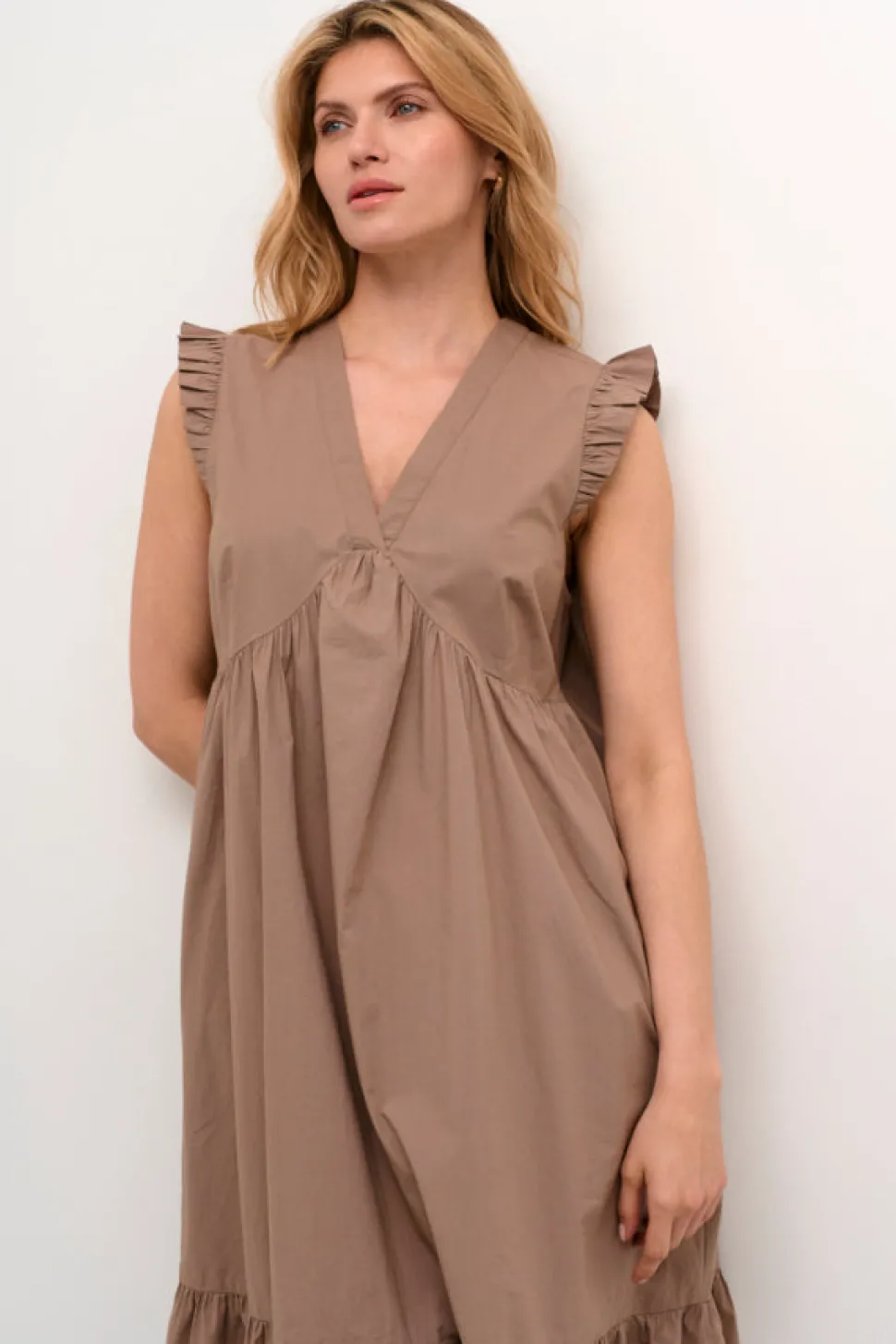 CULTURE naisten mekko, CUOLENA SL DRESS Taupe Gray