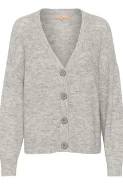 Culture Naisten Neuletakki, K-CACHEIA CARDIGAN Light Grey Melange