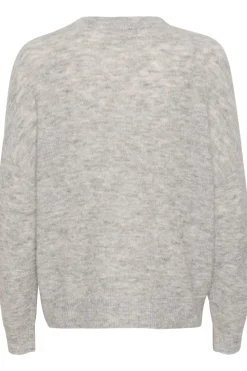 Culture Naisten Neuletakki, K-CACHEIA CARDIGAN Light Grey Melange