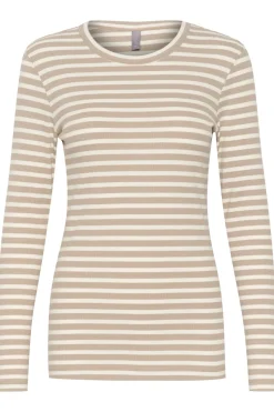 Culture Naisten paita, Cudolly Ls T-Shirt Dune/White Stripe