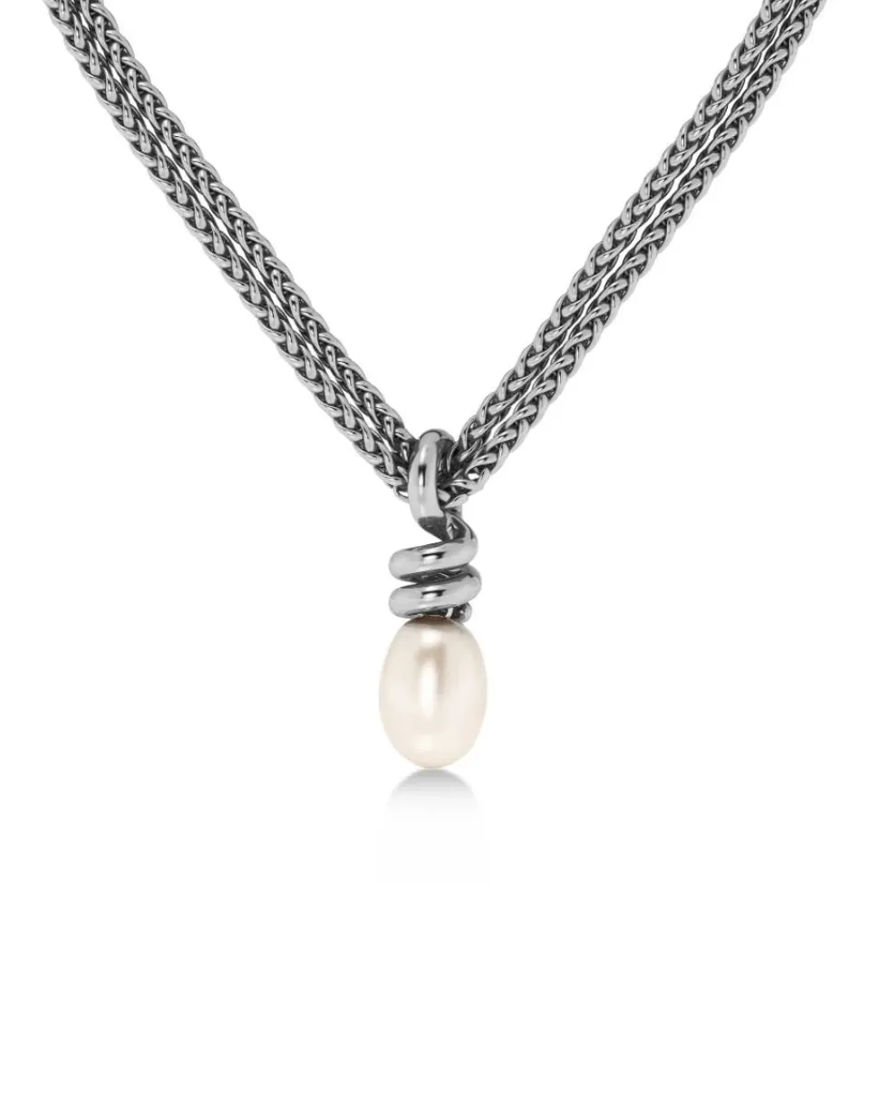 Edblad kaulakorut Swivel Necklace Pearl L Steel, Stainless steel