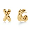 Edblad korvakorut Alexa Hoops L, Gold pleated