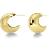 Edblad korvakorut Bold Creoles L Gold, Gold pleated