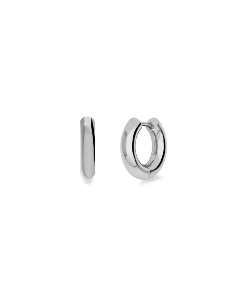 Edblad korvakorut, CHUNKY HOOPS S STEEL 14mm Hopeanharmaa