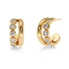 Edblad korvakorut Grace Hoops L, Gold pleated