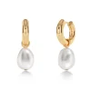 Edblad korvakorut Perla Hoops L Gold, Gold pleated