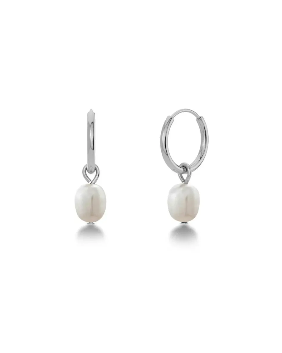 Edblad korvakorut Perla Hoops Steel, Stainless steel