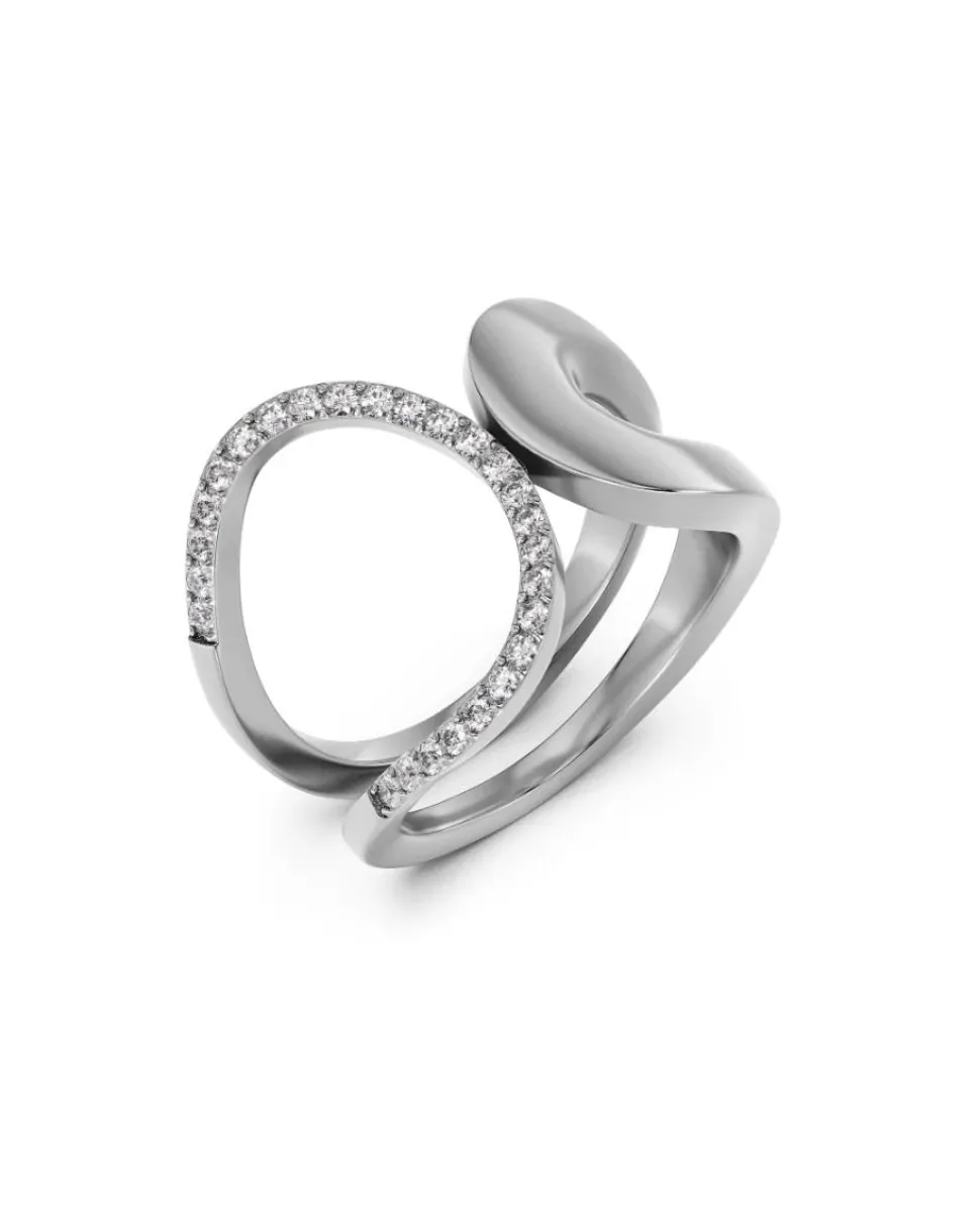 Edblad sormus, PLIÉ RING STEEL Hopeanharmaa