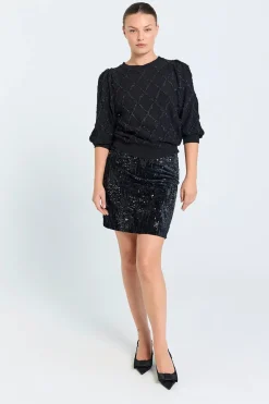 Freequent naisten hame Doffi Skirt, musta