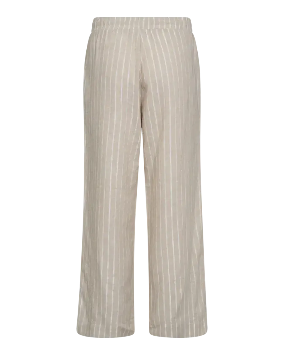 Freequent naisten housut, LALUX PANTS Raidallinen Beige