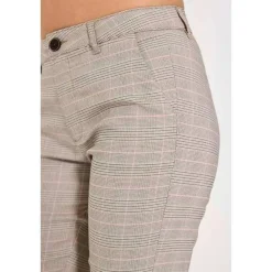Freequent naisten housut, REX PANT Beige Ruutu
