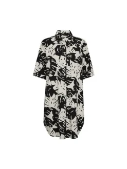 Freequent naisten mekko, LAVISCO SHIRTDRESS Musta Kuosi