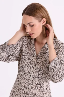 Freequent naisten mekko Molli Dress, kuosillinen beige