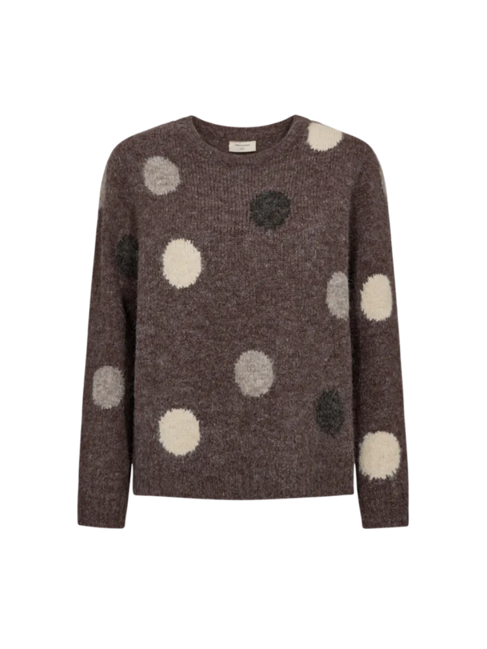 Freequent Naisten Neule, LOUISA PULLOVER Kuosillinen Beige