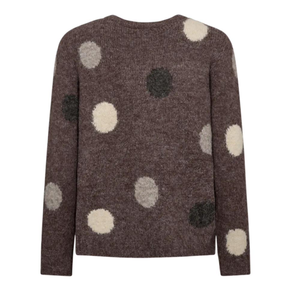 Freequent Naisten Neule, LOUISA PULLOVER Kuosillinen Beige