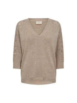 Freequent naisten neule, MUST PU Vaalea Beige