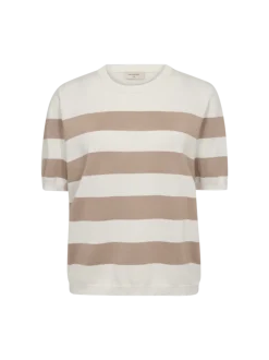 Freequent naisten neulepusero, PIXIE PU Raidallinen Beige