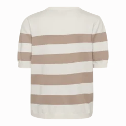 Freequent naisten neulepusero, PIXIE PU Raidallinen Beige