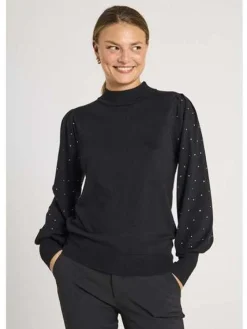 Freequent naisten neulepusero Dotka Pullover, musta