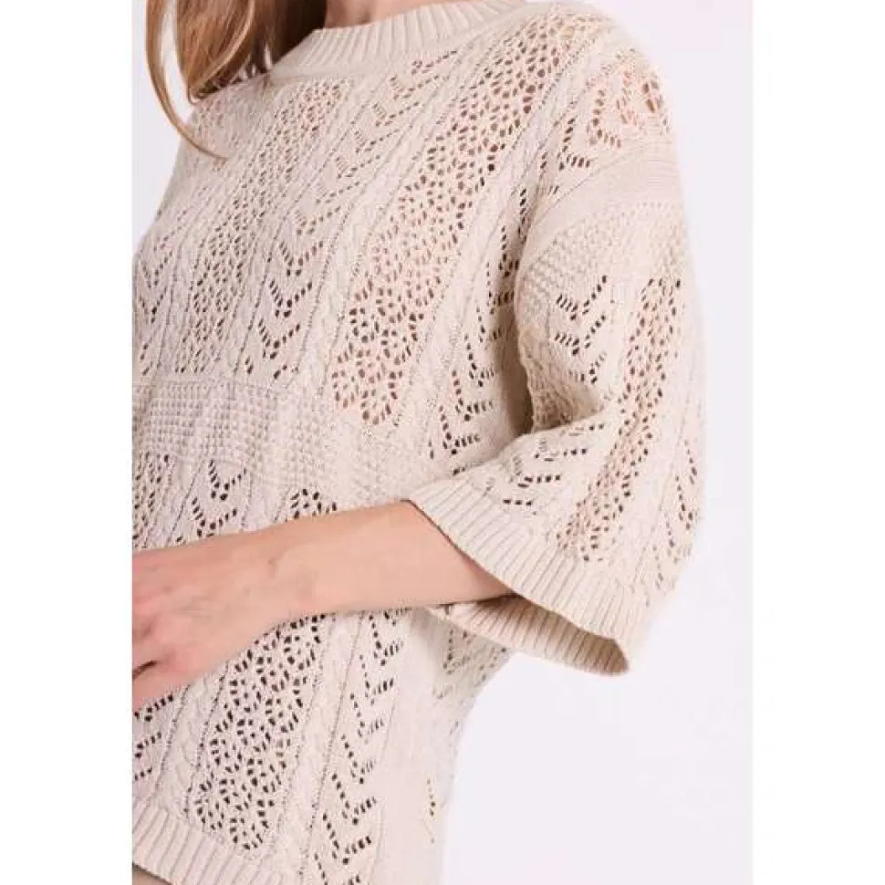 Freequent naisten neulepusero Arwen Pullover, hiekka