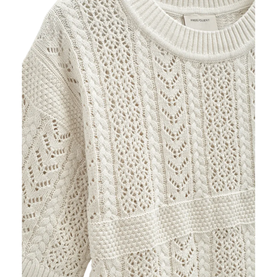 Freequent naisten neulepusero Arwen Pullover, hiekka