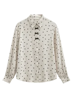 Freequent naisten paitapuserot Lovy Shirt, kuosillinen beige