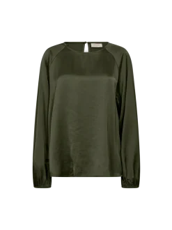 Freequent naisten pusero DOVE BLOUSE, tummanvihreä