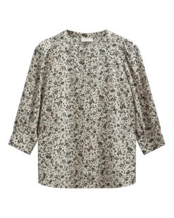 Freequent naisten pusero Molli Shirt, kuosillinen beige
