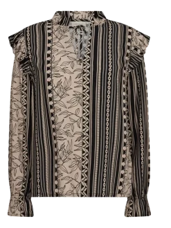 Freequent Naisten Pusero, TIDY BLOUSE Musta Kuosi