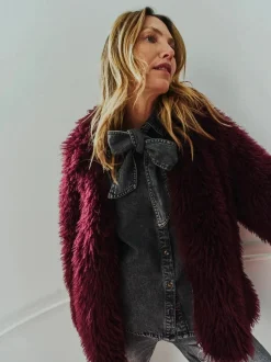 Freequent naisten takki FINE JACKET, viininpunainen