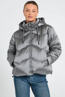 Freequent Naisten Takki, K-SHORTY JACKET Hopeanharmaa