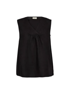 Freequent naisten toppi, LAVA TOP V-NECK Musta