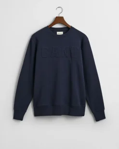 Gant miesten collegepusero, K EMBOSSED C-NECK SWEAT TUMMANSININEN