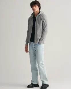 Gant miesten huppari K SHIELD FULL ZIP HOODIE, keskiharmaa