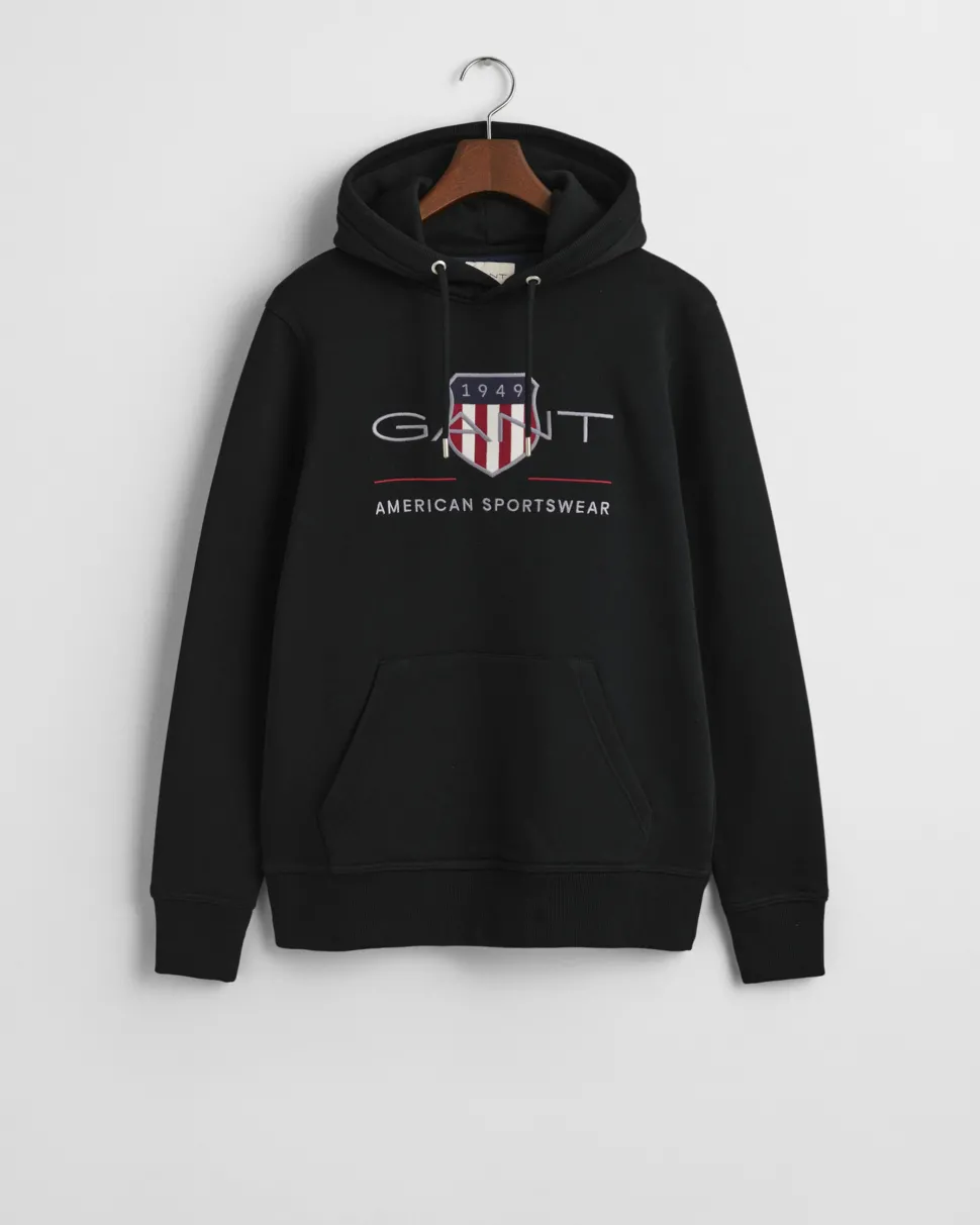 Gant miesten huppari REG ARCHIVE SHIELD HOODIE, musta