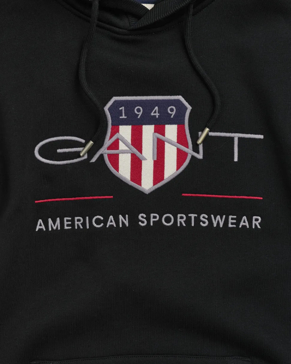 Gant miesten huppari REG ARCHIVE SHIELD HOODIE, musta