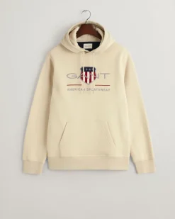 Gant Miesten Huppari, REG ARCHIVE SHIELD HOODIE Vaalea Beige