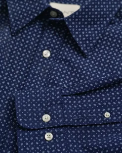 Gant miesten kauluspaita, REG MICRO PRINT SHIRT Sininen Kuosi