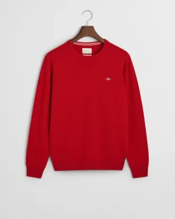 Gant Miesten Neulepaita, SUPERFINE LAMBSWOOL C-NECK Punainen