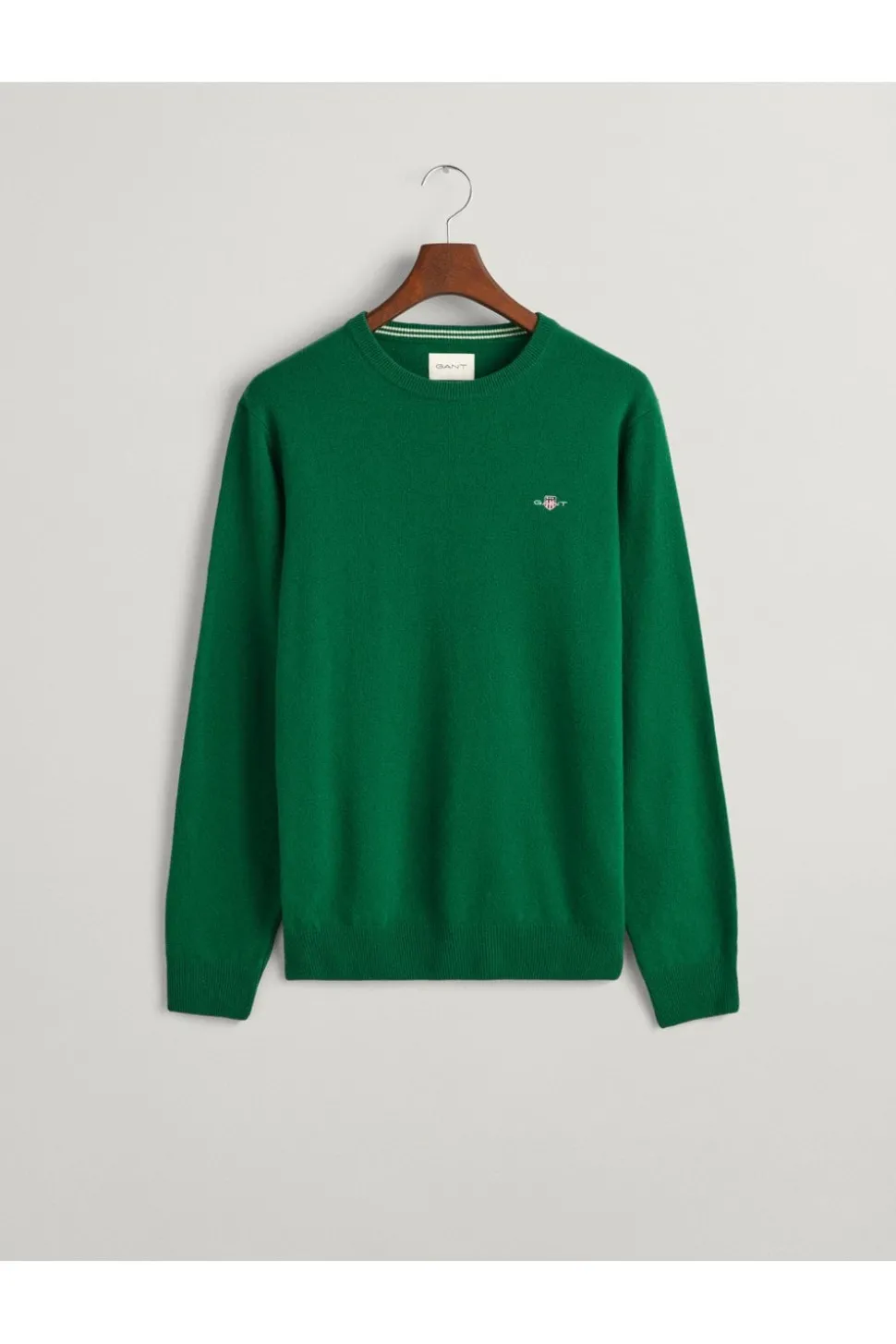 Gant Miesten Neulepaita, SUPERFINE LAMBSWOOL C-NECK Vihreä