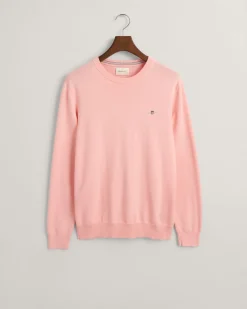 Gant Miesten Neulepusero, CLASSIC COTTON C-NECK Pinkki