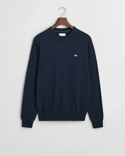Gant miesten neulepusero CTN-WO C-Neck, tummansininen