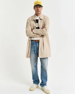 Gant miesten neule, STRIPED COTTON CABLE C-NECK Raidallinen Sininen