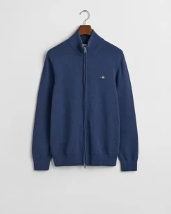 Gant miesten neuletakki Casual Cotton Zip Cardigan, sininen indigo